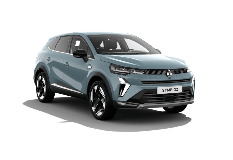 Blauwe SUV auto met modern ontwerp en LED-verlichting.